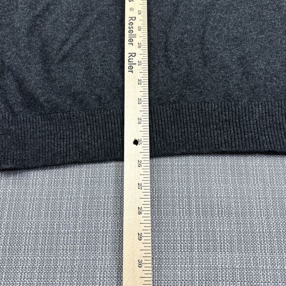 LL Bean Sweater‎ Mens Large Grey V Neck 100% Lambswool Pullover Preppy Classic - Picture 7 of 8